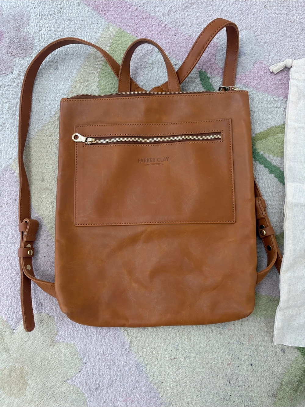 Parker Clay Tan Leather Backpack - Classic Women's Everyday Bag